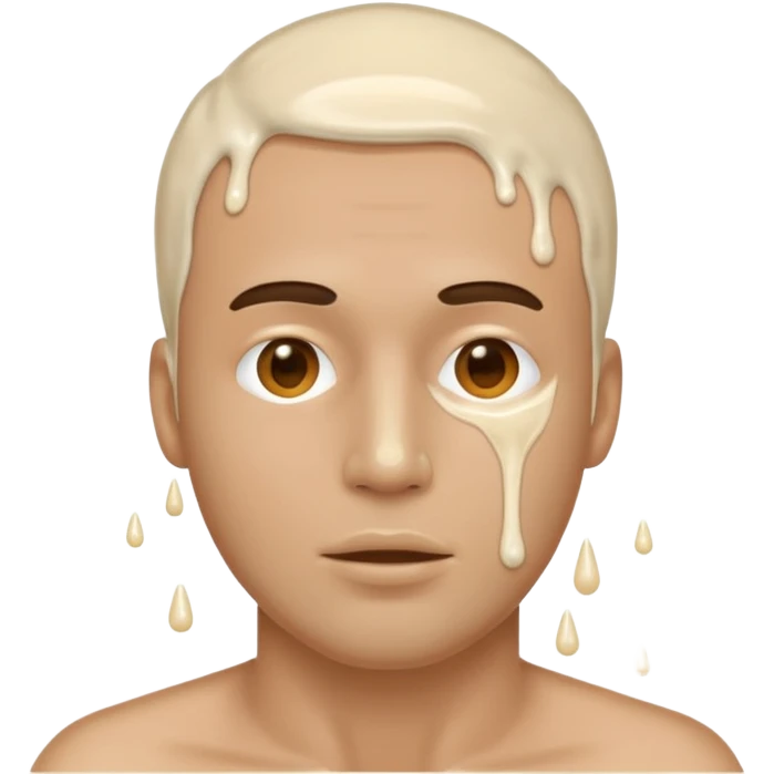 Guy face glazed by loads of cum emoji
