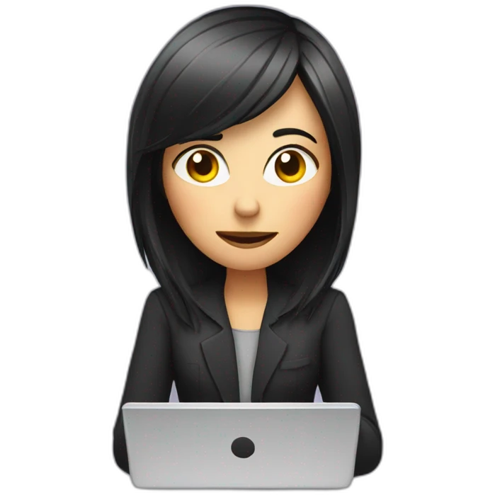 a-scary-girl-at-computer emoji