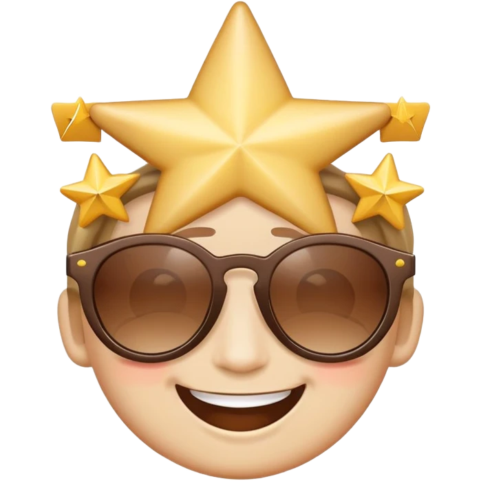 smiling face with star-shaped sunglasses emoji