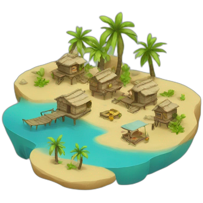 Tiny oasis village emoji