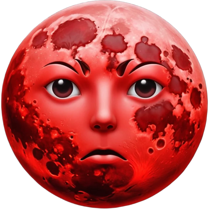 Surreal blood red full moon emoji
