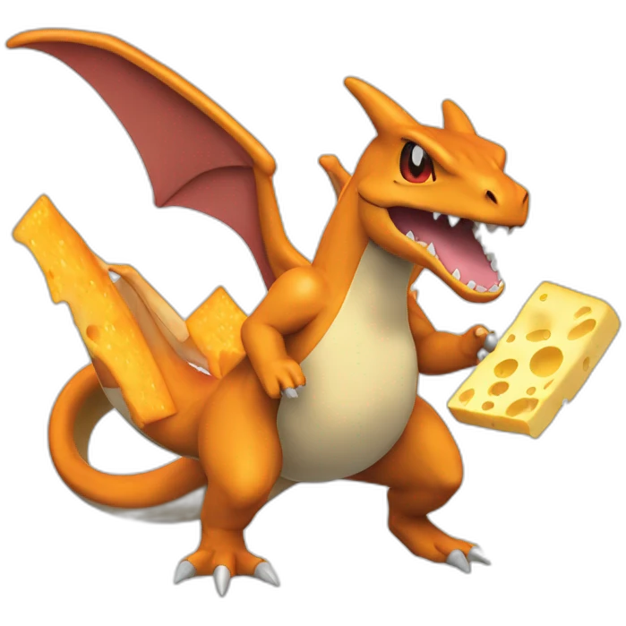 Charizard with cheese emoji
