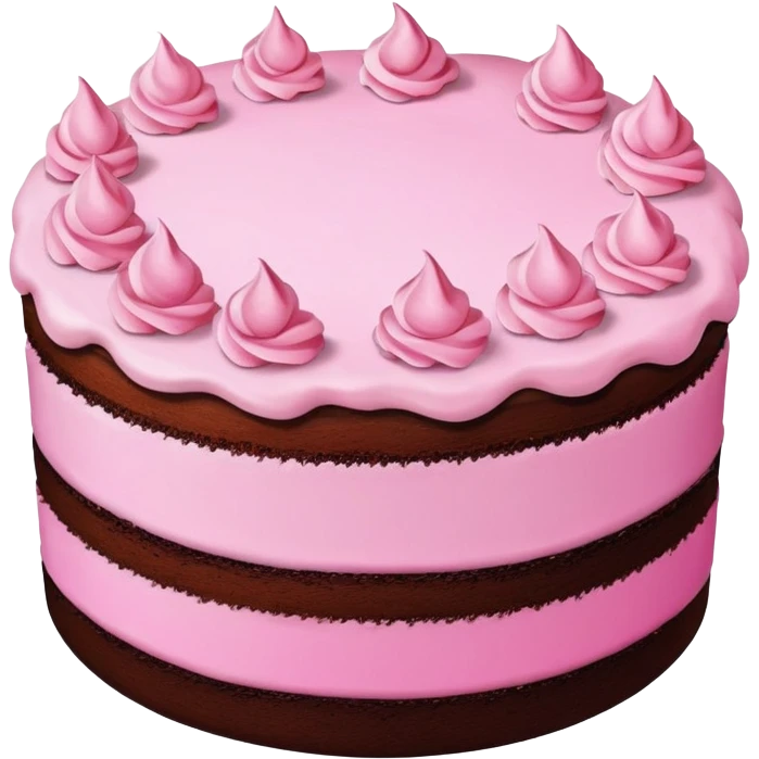 Chocolate cake with pink frosting  emoji