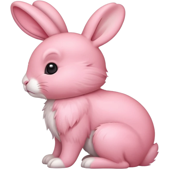realistic little pink rabbit side view emoji