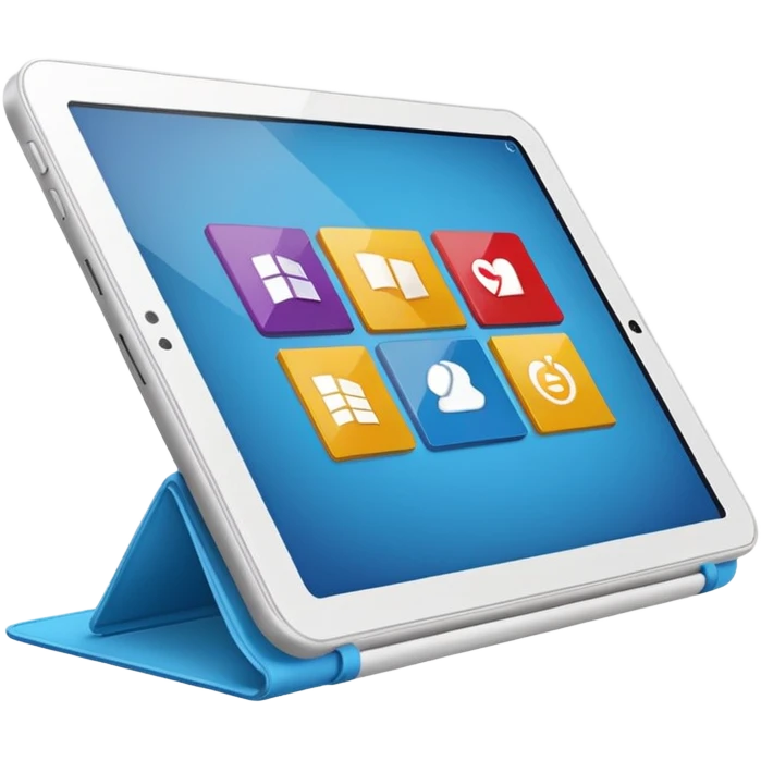 tablet with overlapping interface windows emoji