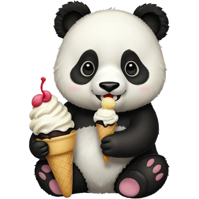 Panda eating ice cream emoji