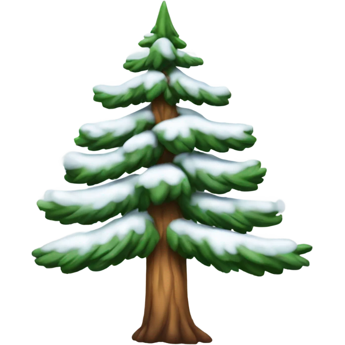Pine tree with snow emoji
