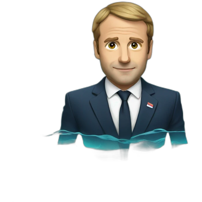 Macron swimming  emoji