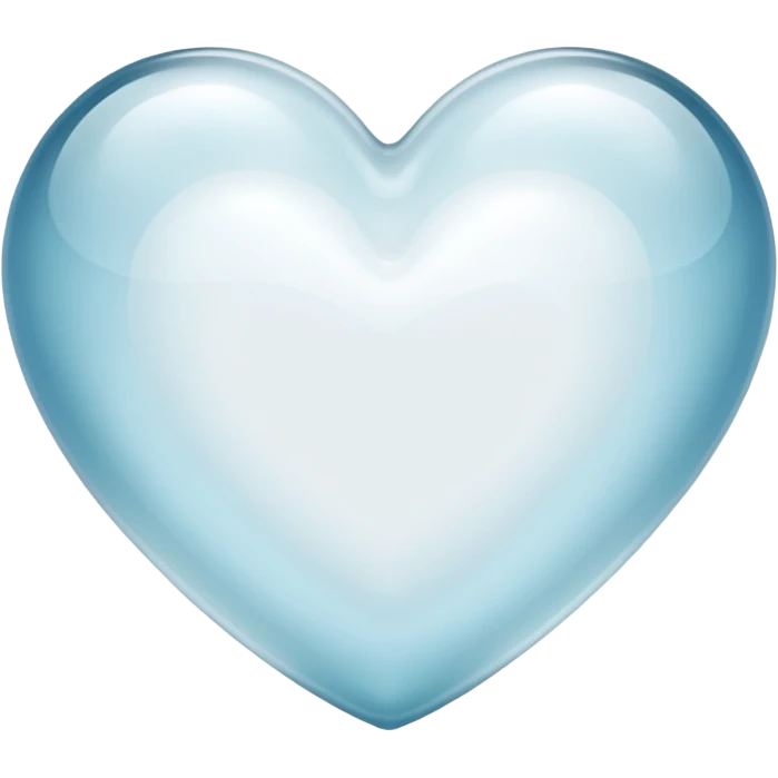 white heart with a glass look emoji