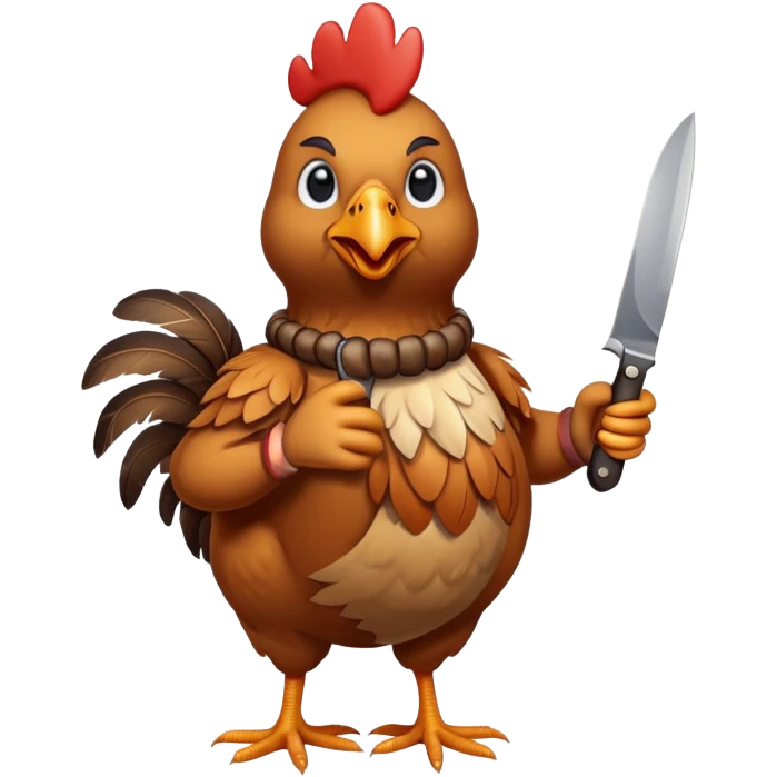 Chicken with a knife emoji