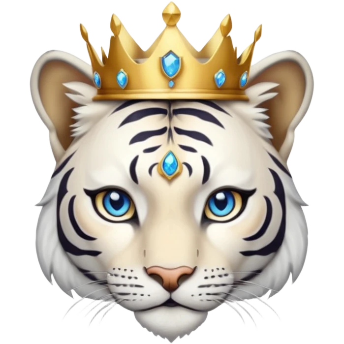 ESO Female white/black tiger khajiit leader of the umbral rose, blue eyes, blue 'third eye' gem, something symbolizing leadership ruling  emoji