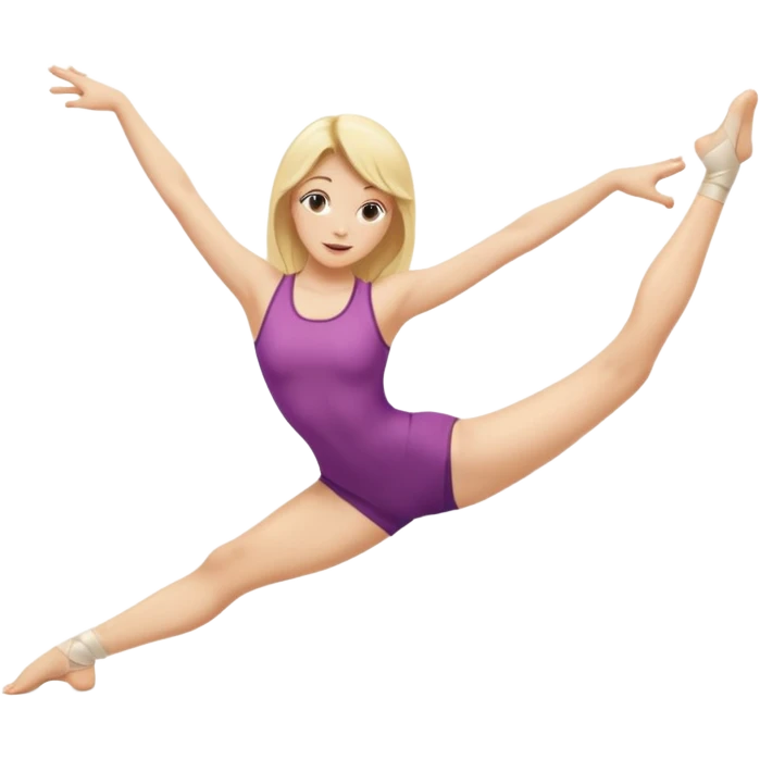 Blonde woman doing the traiditonal splits emoji