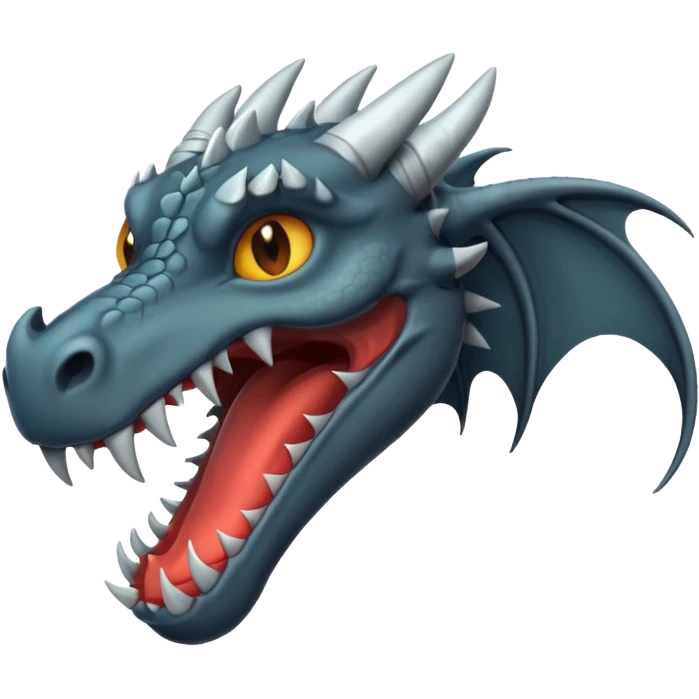 iOS style emoji, minimal dragon fang, dark fantasy object emoji
