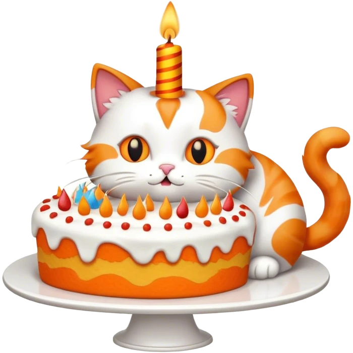 Cat blowing cake emoji