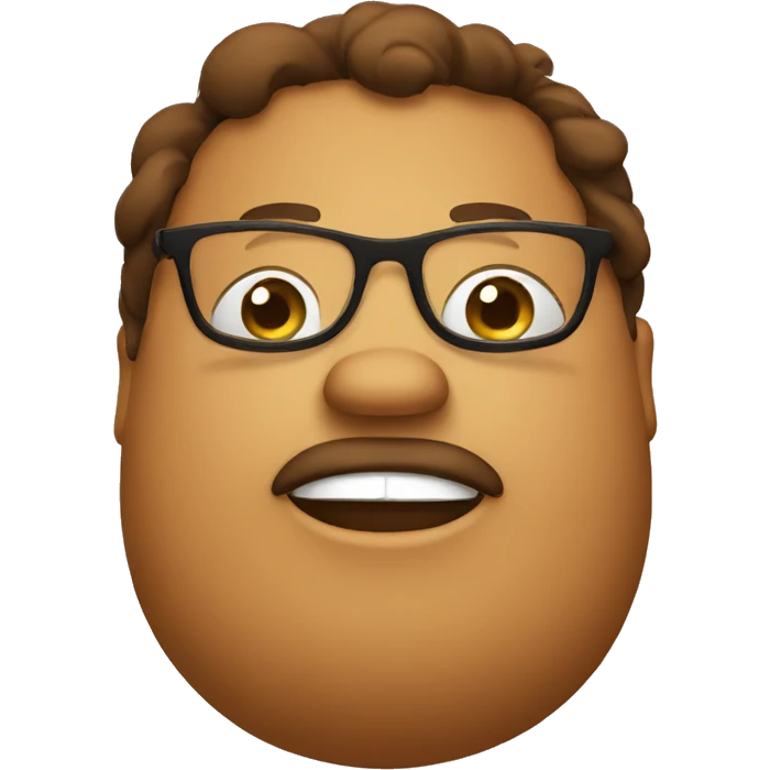 Fat brown with glasses  emoji