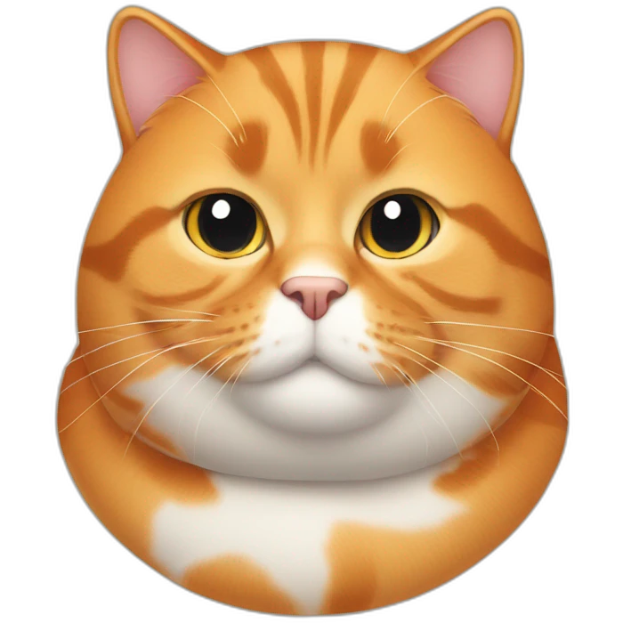obese orange cat with black and white spots emoji