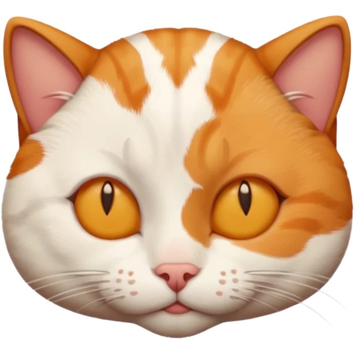 ginger and white small cat eyes closed lying down upside down emoji