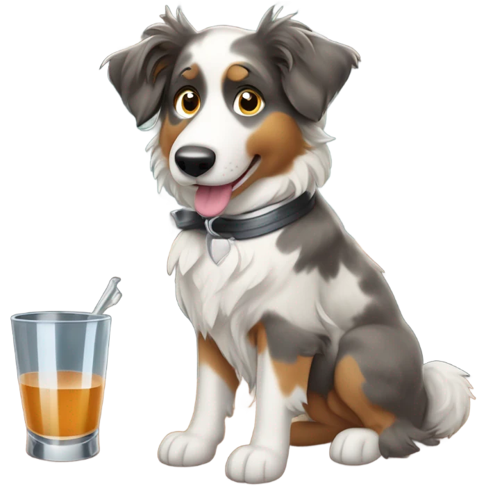 Australian shepard bartending  emoji