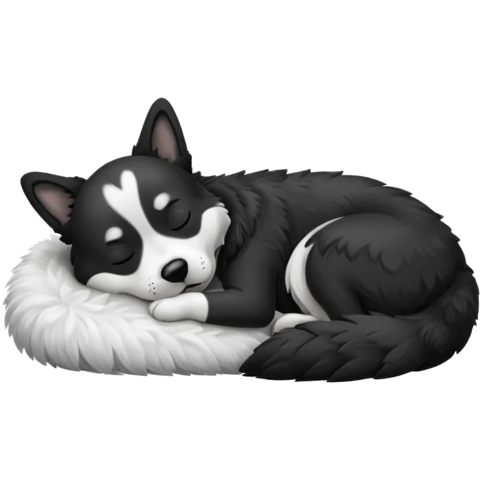 Dog blac and white sleep emoji
