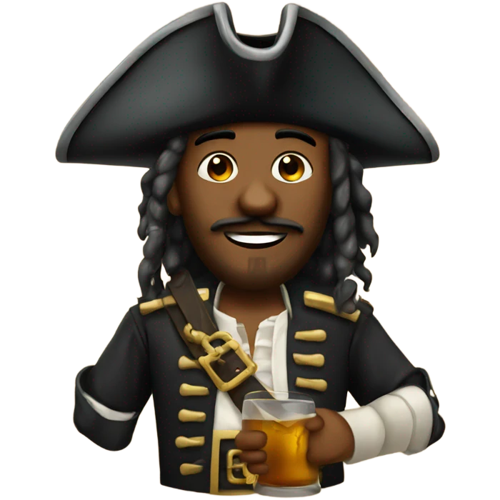 Pirate with rum emoji