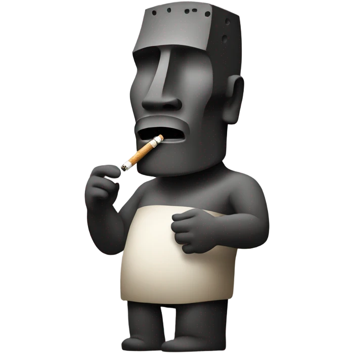 moai emoji with ciggarete emoji