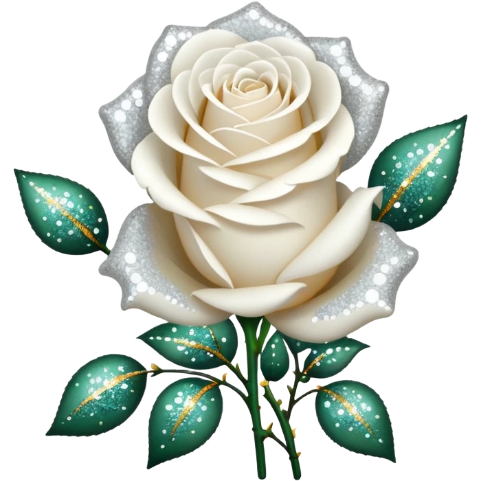 Glitter White Roses emoji