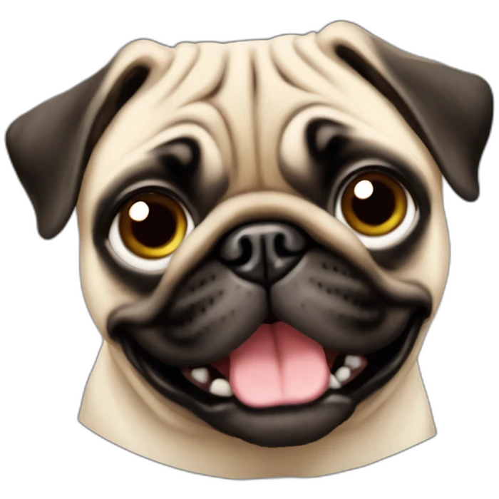 silly pug emoji