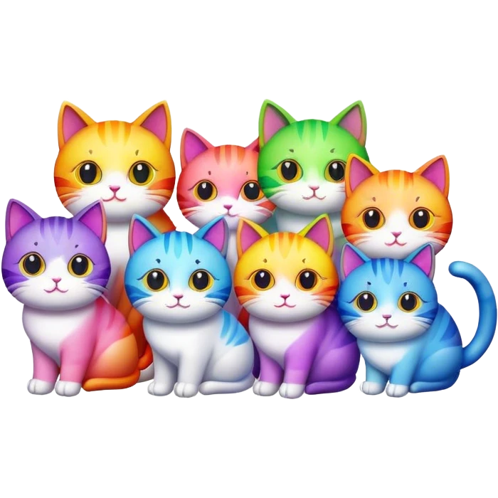 Rainbow cats emoji