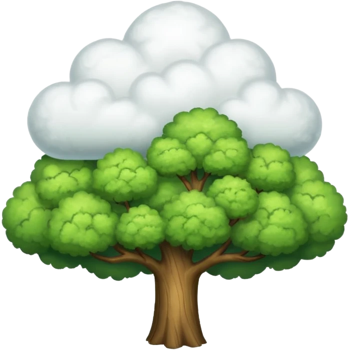 cloud with tree on it emoji