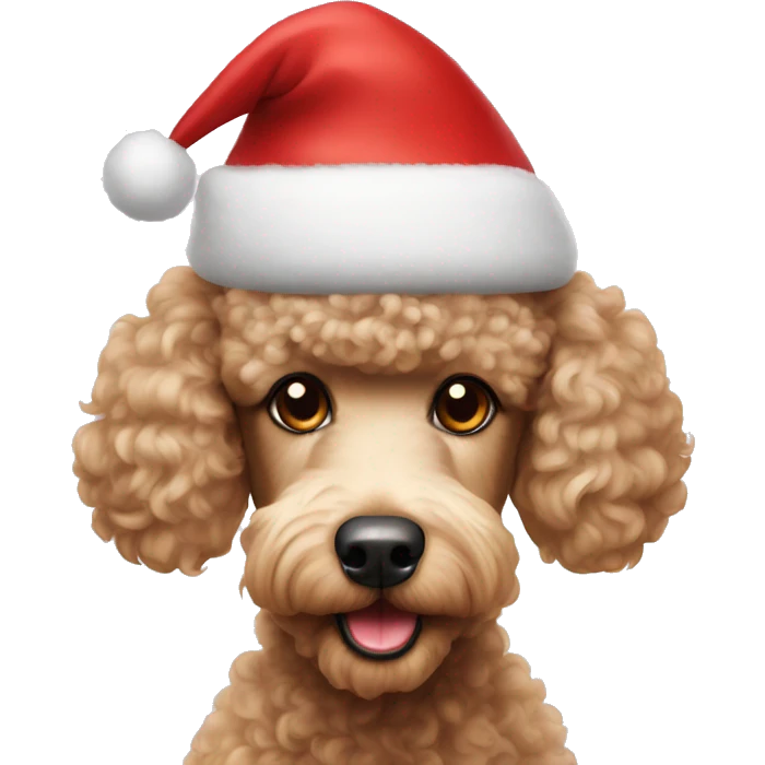 Poodle in Santa hat emoji