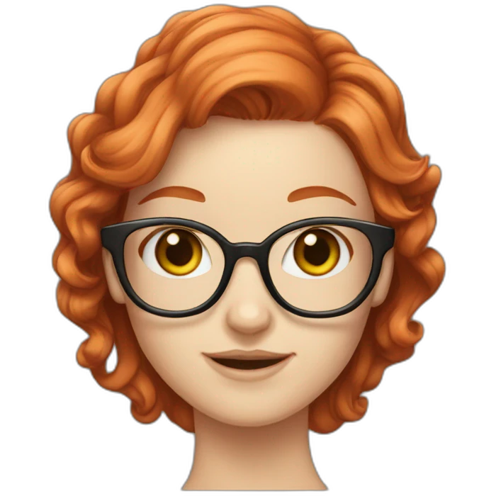 redhead pale girl with glasses and earrings emoji