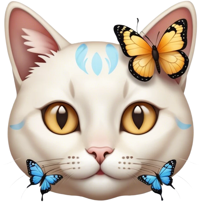 cats face surrounded by butterflies emoji