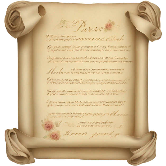Realistic valentine poetry scroll emoji