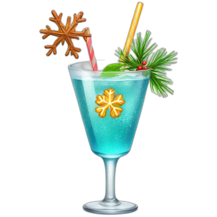 Cocktail with snowflake emoji