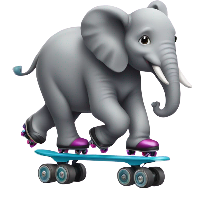 Elephant on rollerskates emoji
