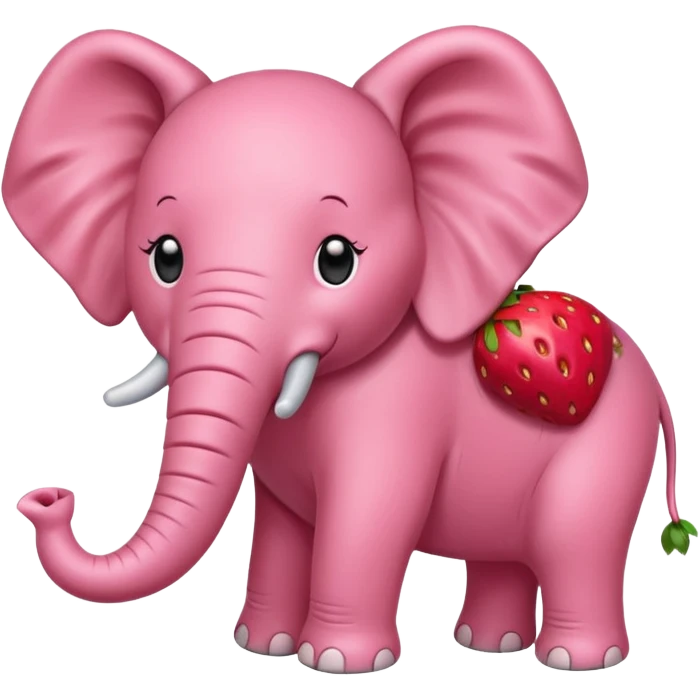 Strawberry elephant emoji