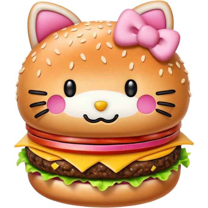 Hello kitty hamburger emoji