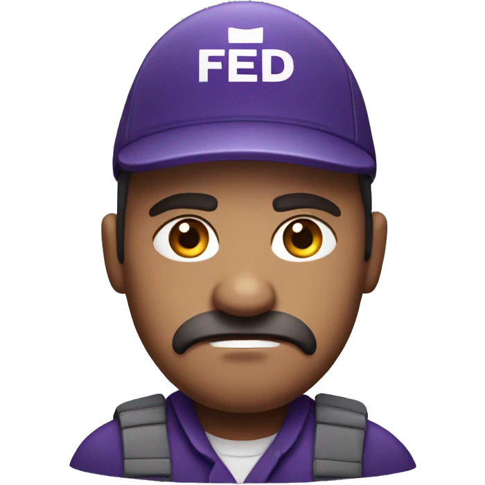 Grumpy FedEx driver emoji