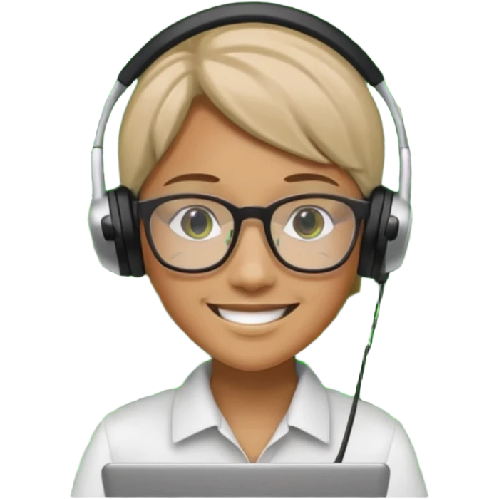 Generate a realistic emoji of something getting programmed by a logistic person emoji