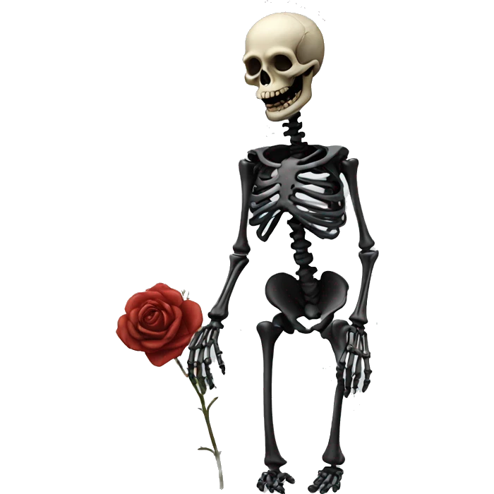 skeleton black roses  emoji