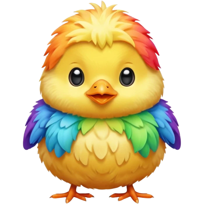 Rainbow colored baby chick emoji