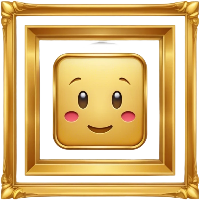 Square gold frame emoji