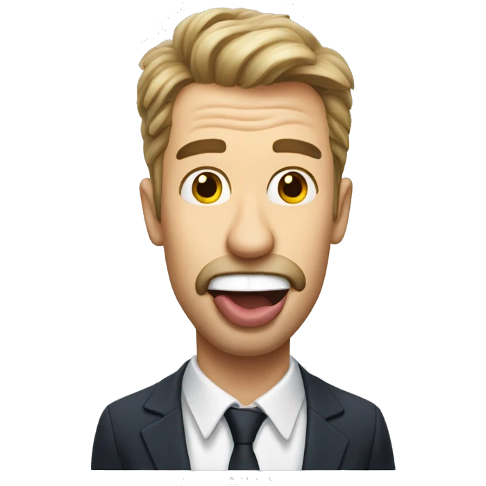 british man sticking his tongue out emoji