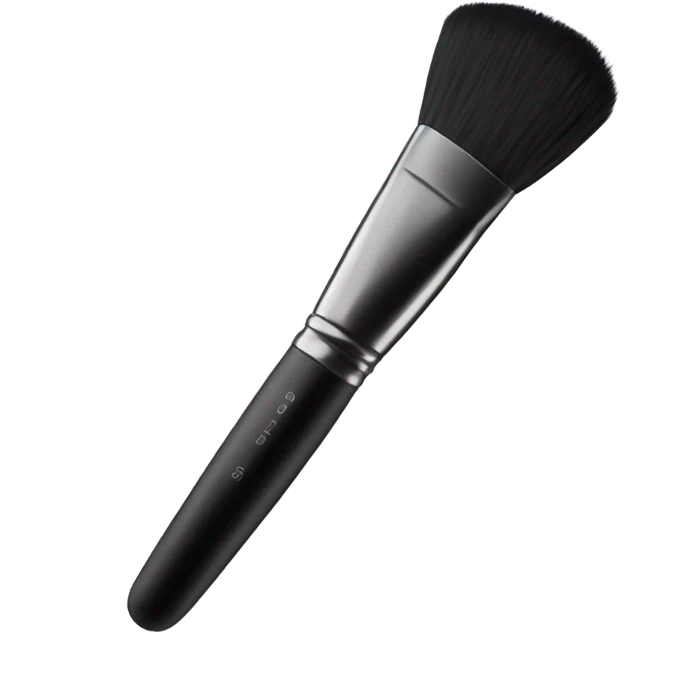 makeup brush, dark emoji