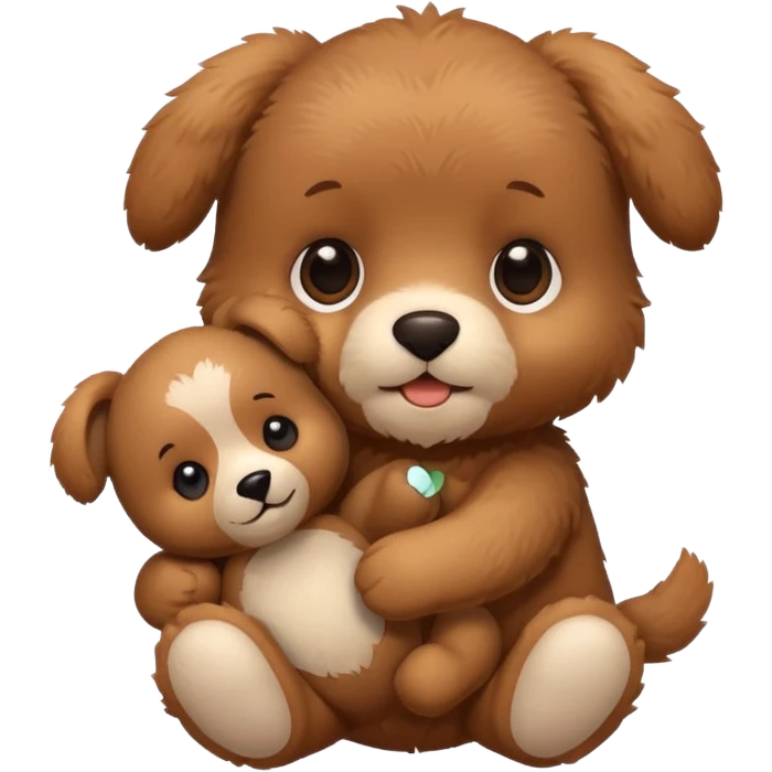 cute brown Puppy + teddy bear emoji