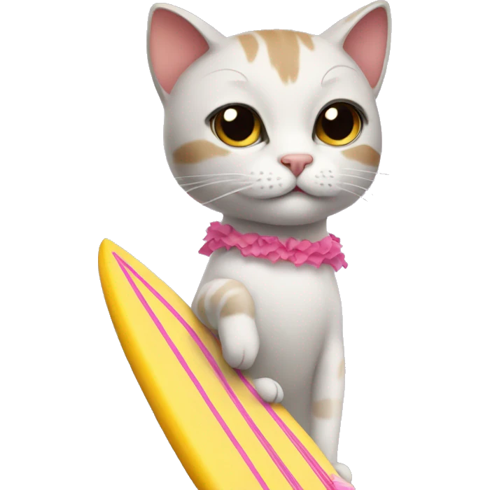 Cat wearing a tutu on a surfboard  emoji