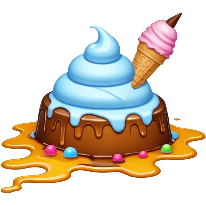 Ice cream fallen on the ground emoji