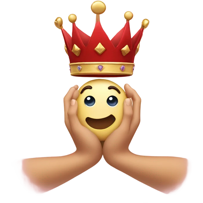 A heart with a crown and hands  emoji