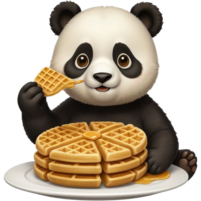 panda eating waffles emoji