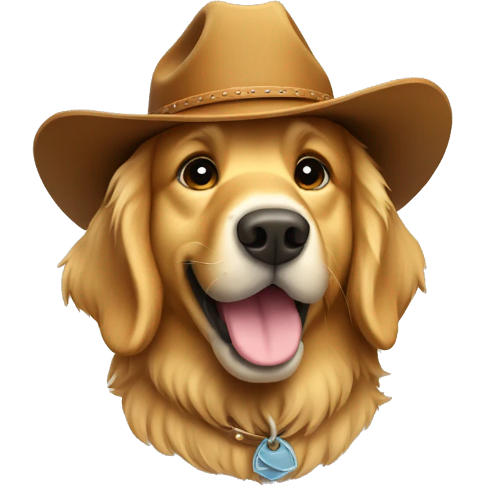 Golden retriever in cowboy hat  emoji